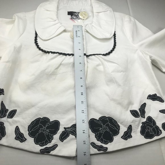 Luii Women's Jacket Small White Black Floral Accents New With Tags - Picture 15 of 16